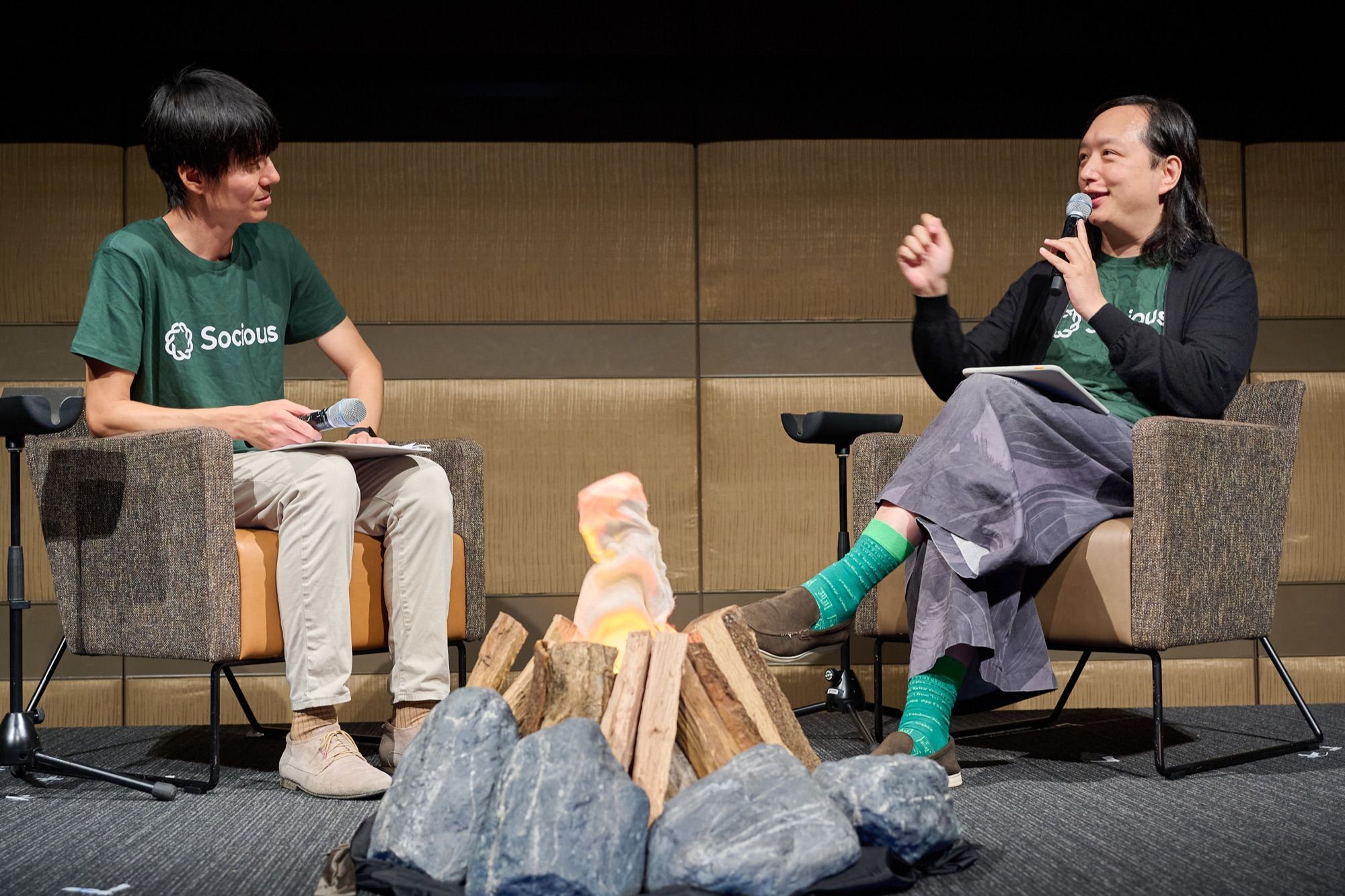 Fireside conversation on stage